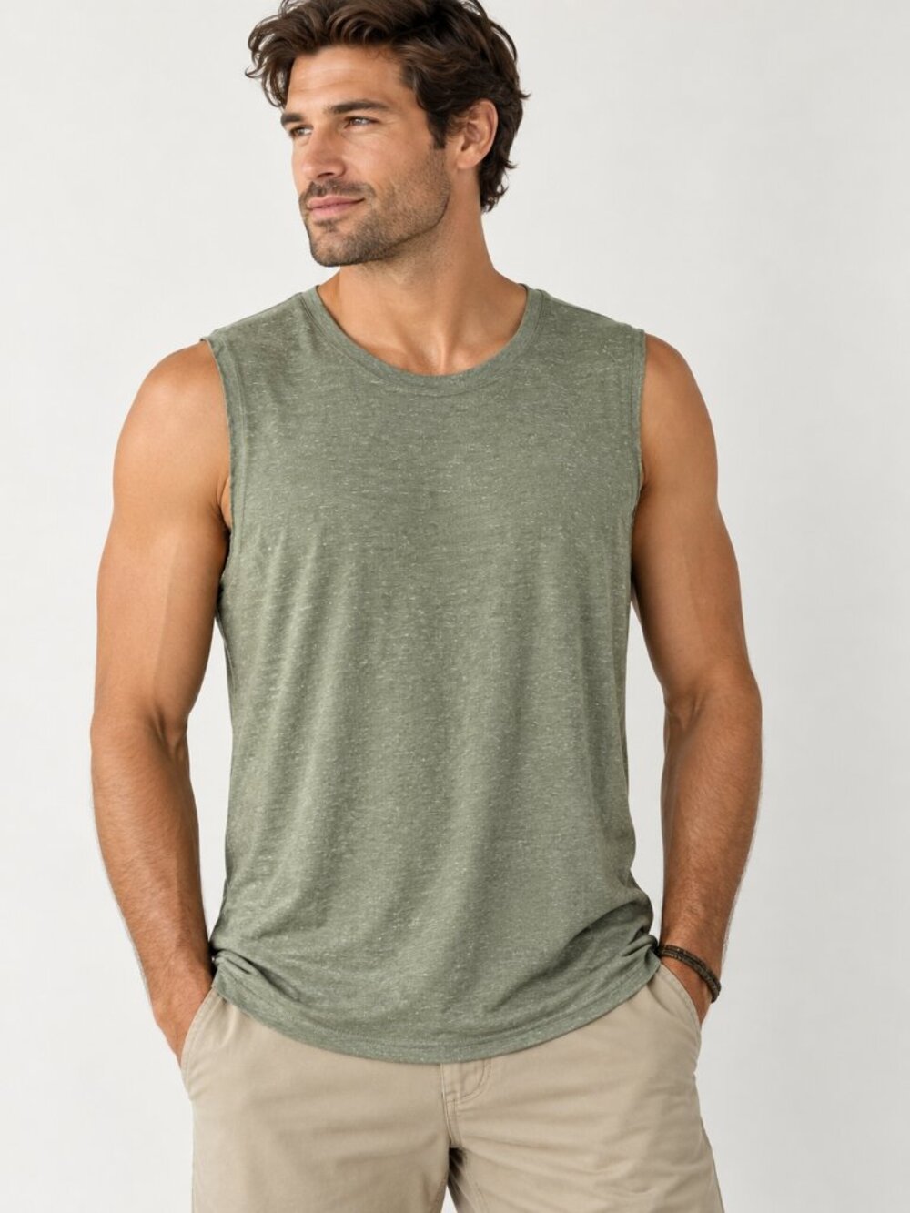 prAna Men’s XL Natural Flow Tank Juniper Green Hemp Moisture Wicking NWT